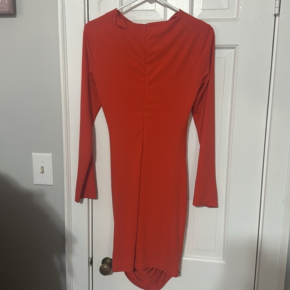 Zara orange body con long sleeve dress - Picture 4 of 5